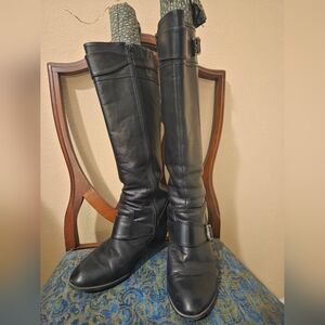 Black Leather Knee-High Boots, Michelle D.